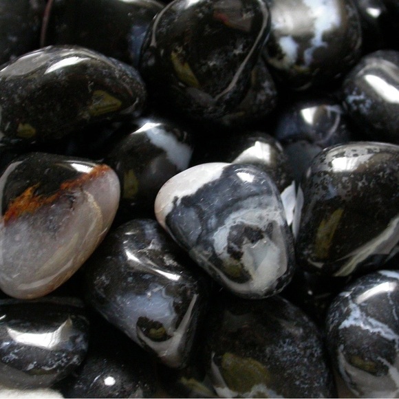 RARE Black Suleiman Suleimani Natural Stone Healing Protection Pendant Necklace - Picture 3 of 4